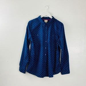 St. John Bay Polka Dot Button Down Shirt